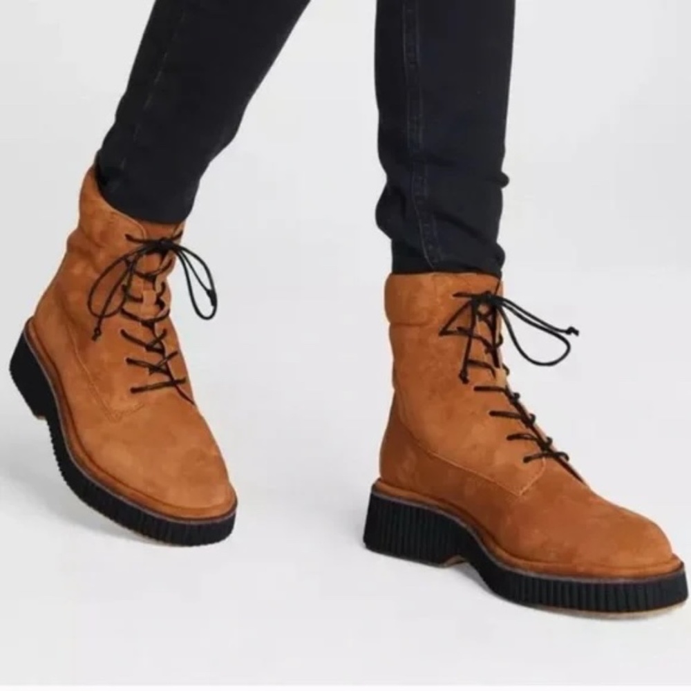 rag & bone Tan Suede Lace-Up Ankle Boots